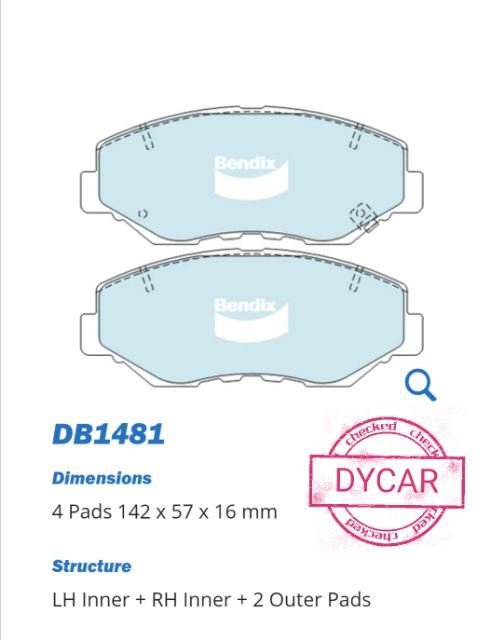 Pad Brek Depan — Honda Civic (Bendix) · DB1481