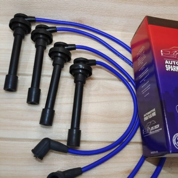 Set wayar palam pencucuh 7mm 3-core D5.TECH Honda Accord SV4 2.2 SOHC 1993-1998 — set wayar biru di atas kayu